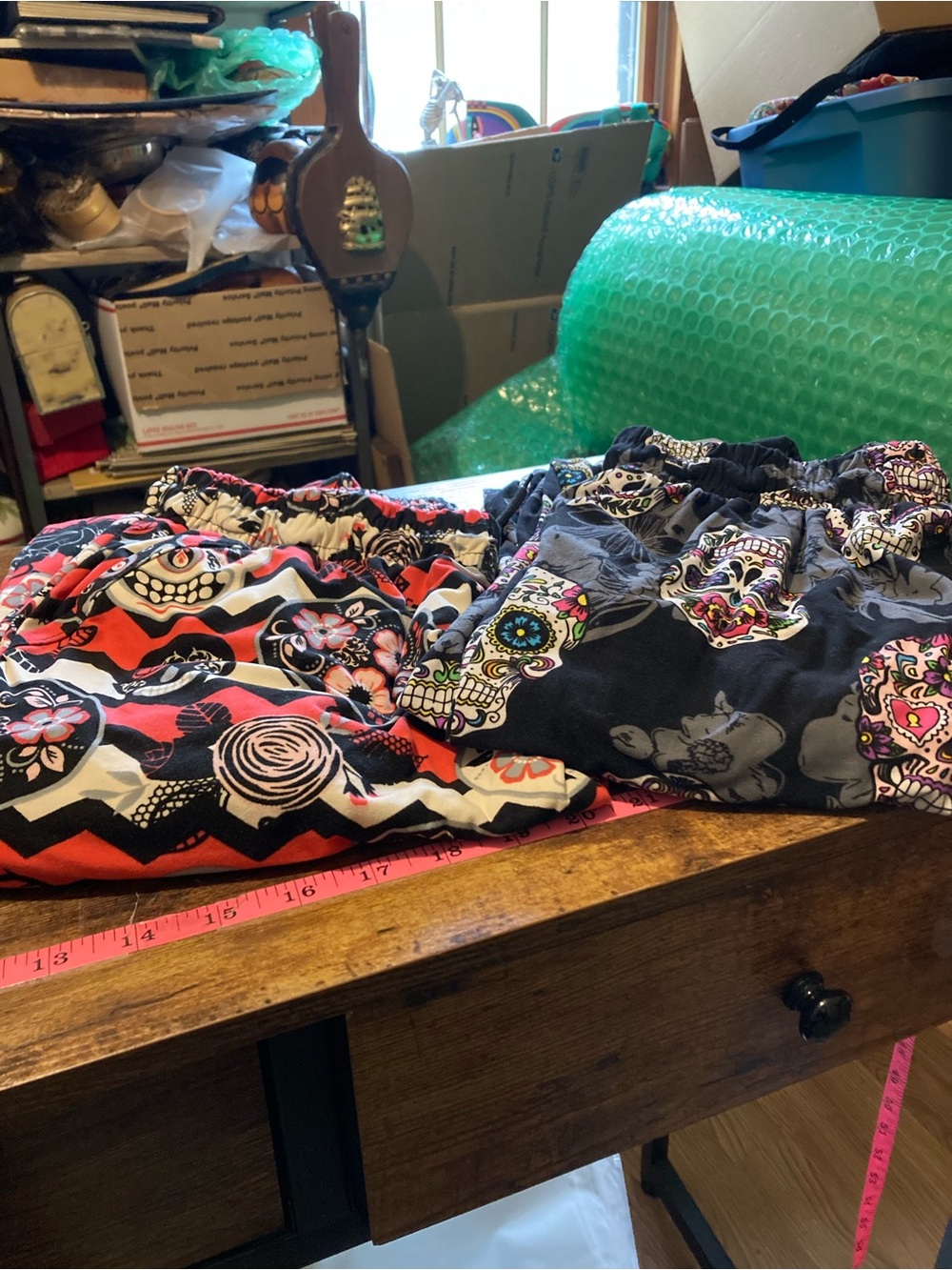 Legging Depot 2 pair of sugar skull joggers/leggings